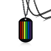 Gay Pride Dog Tag Necklace